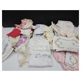 Large Lot of Doilies & Linens, Ladies Gloves +