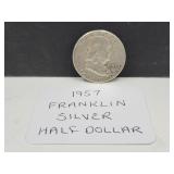 1957 Silver Franklin Half Dollar COin