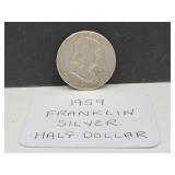 1959 Silver Franklin Half Dollar Coin