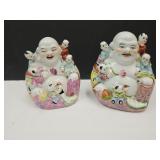 Oriental Buddhas w/Babies 7" H