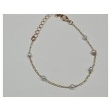 Gold Plated & Faux Pearl Bracelet