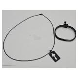 Black Anondized Stainless Steel Bracelet &Necklace