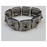 VTG Enamel & Purple Rhinestone Bracelet