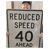 24 x 30" REDUCED 40 MPH Metal Sign