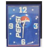 Working  PEPSI Advertising Diner Clock  See Crack