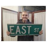 24" x 9"   2 Sided EAST ST Metal Sign