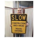 18 x 24" SLOW Construction Area Metal Sign