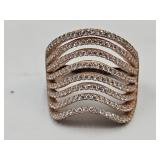 14K Rose Gold Over Silver  CZ Diamonds JVC SZ 8.5