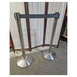2 Stanchions  Crowd Control  with Stands