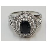 New 925 Silver  Purple Set Ring SZ 7