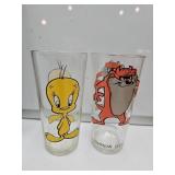 VTG Pepsi Cartoon Glasses, Tweety, Tasmanian Devil