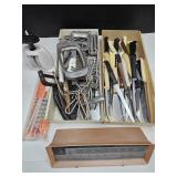 Lot of Steak Knives, French Fry & Cheese Cutters