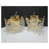 8.5" Wide Wall Sconce Lights With Glass Prisms