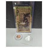1/2000-TH oz Goldback, 1 Gr Silver & 2025 D Penny