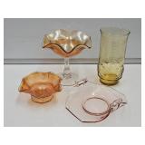 Peach Luster, Marigold, Pink Depression Glass
