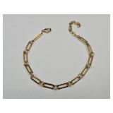 Gold Over Stainless Steel Clip Link Bracelet