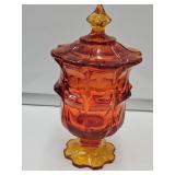 VTG Fenton Valencia Orange Candy Dish 7" h