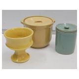 2 Vintage Crocks 4  1/2",  4 3/4" h & Planter