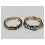Sterling Silver BBJ JVC Turquoise Rings SZ 8