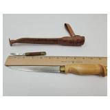 Fish Fillet Knife w Sheath & SM Pocket Knife