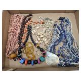 Costume Jewelry, Shell Pendant, Beads+