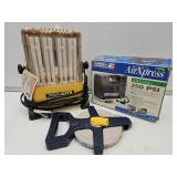 Work Light & 100 ft Tape Measure, 12 V Air Pump