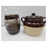 Barrel of Money Bank (No Cork) & USA Bean Pot