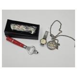 NEW Eagle Knife Coke Bottle Opener Pocket Watch+