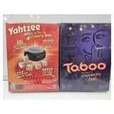 2 New Sealed Games Yahtzee & Taboo