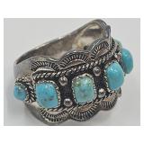 Sterling Silver Navajo BBJ JVC Ring SZ 8