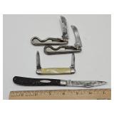 4 Pocket Knives, Sabre Japan 620, 2 Blade +