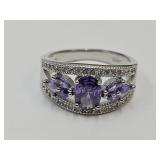 New 925 Silvert Purple Set Ring Size 10