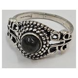 Sterling Silver & Labradite Ring 925 Sz.6.5