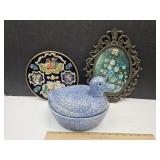 Germany Plate, Duck Nest w/Chip, BubbleGlass Frame