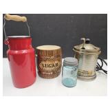 Ball Jar, Porcelain Enamel, Hot Fudge Pot