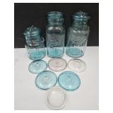 3 Ball Jars Pint, & Qts, Extra Lids