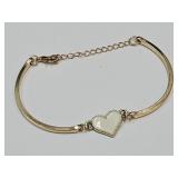 Gold Enamel Heart Bracelet
