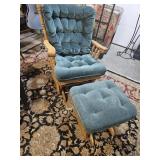 Oak Glider Rocking Chaior with Ottoman