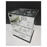 NICE Mirrored 3 Drawer Jewelry Box 6.5"x9.5"H