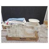 Tupperware,Table Clothes, Towels, Throw Rug+