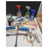 Bucket w/Paint Rollers, Sprayers+