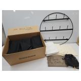 24"w Rack, 100 Black Cloth Napkins,  Tablecloth+