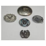U.S.A. Belt Buckle Lot Trucker, Eagles & Wolf