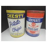 2 Vintage Potatoe Adv Tins CHESTY & SEYFERT
