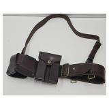 1911 Military Leather Ammo Belt wGun Clip Holders