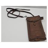 WWI Officers Leather Map Case w Shoulder Strap