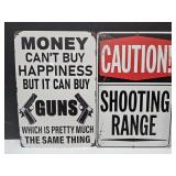 New Metal Gun Signs 8" x 12"