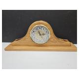 Working Oak Mantle Clock, 23" W