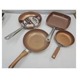 4 Copper Chef & Copper Ware Skillets See SZ