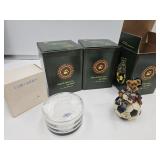 Boyds Bear Statues & Owl Trinket Dish